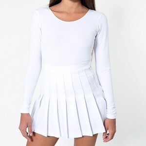 American Apparel Pleated White Tennis Skirt
